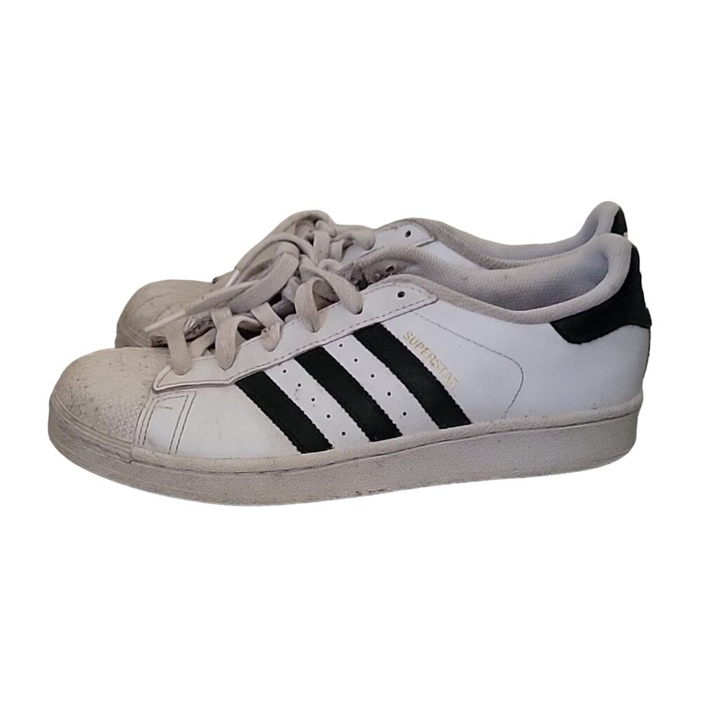 Adidas Shoes Mens 6 Classic Sneakers White Black 3 Stripe Lace Up Originals Boys